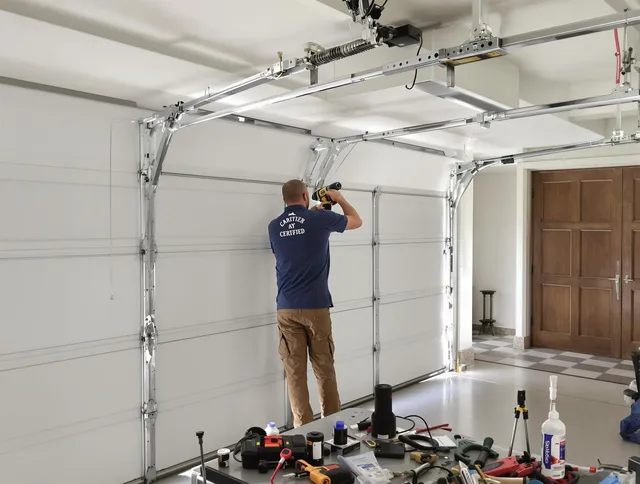 Deltona Garage Door Repair certified technician performing precision garage door repair in Deltona