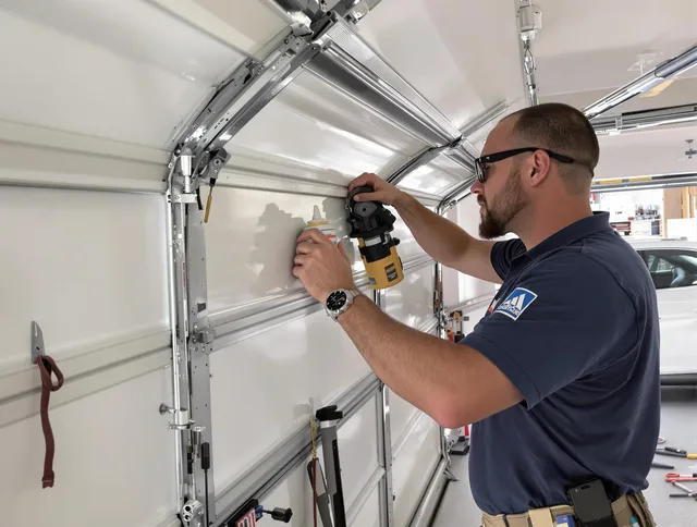 Deltona Garage Door Repair technician quieting a noisy garage door in Deltona