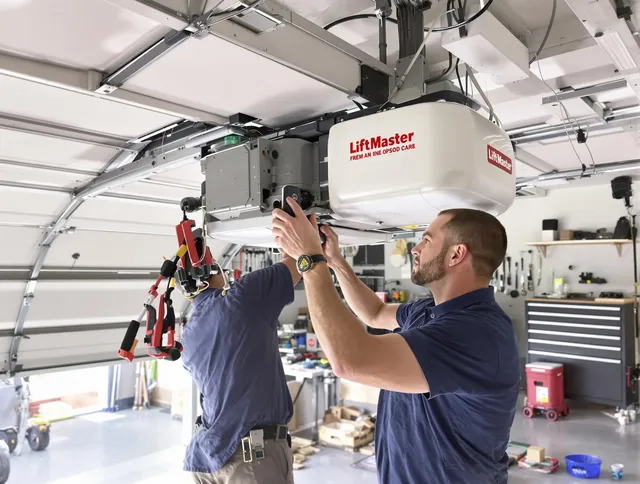 Deltona Garage Door Repair technician performing advanced diagnostics on garage opener in Deltona